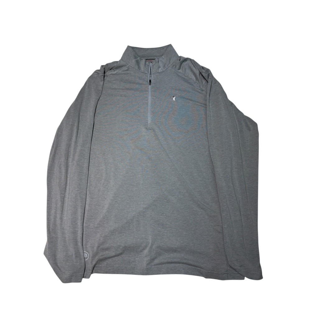TravisMathew Mens Golf Polo Shirt XL Gray Quarter Zip Long Sleeve Performance